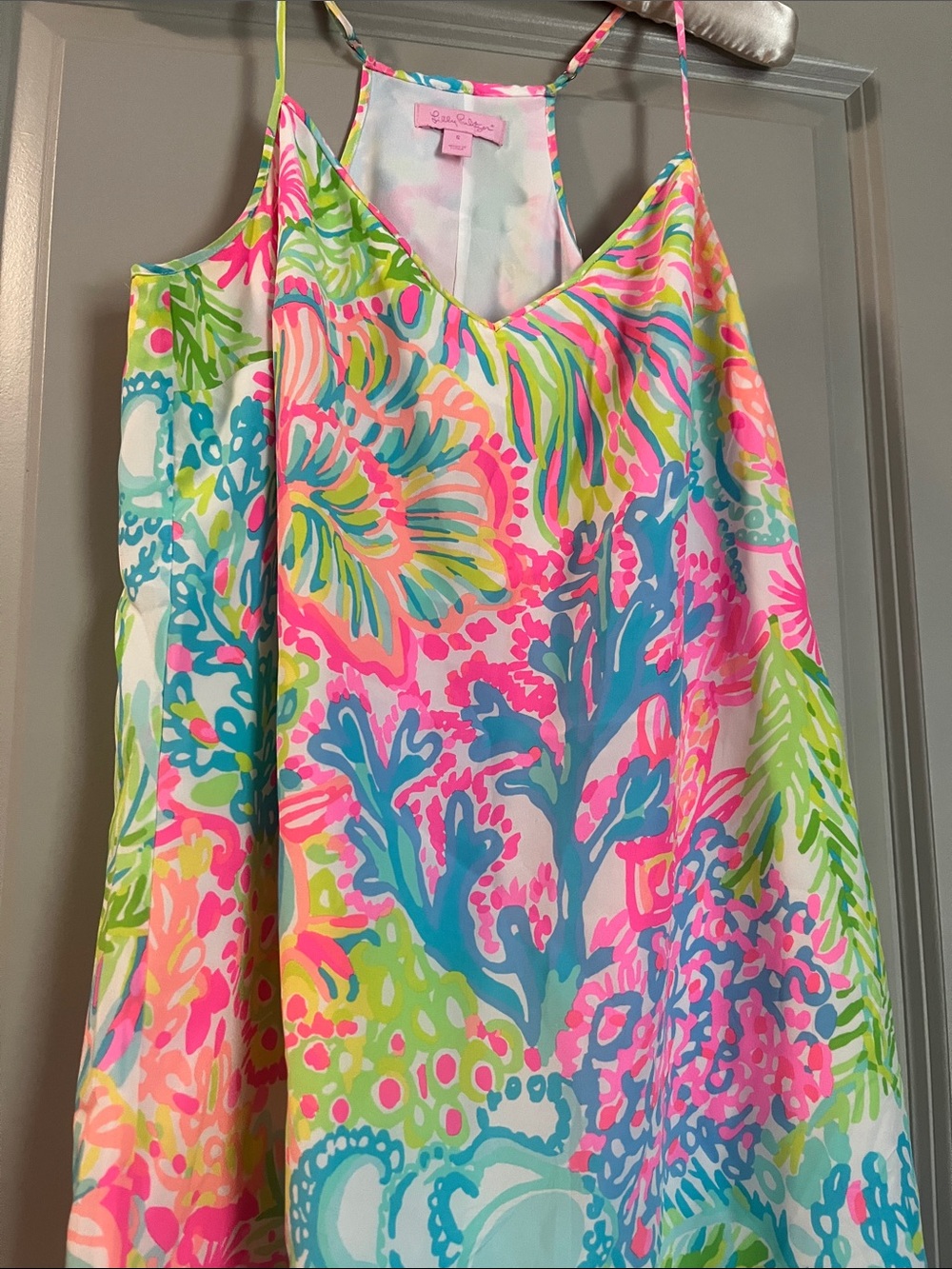 🪸Lilly Pulitzer Neon Coral Print Dress - Like new - Size S